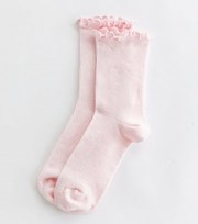 New Look Pink Ribbed Frill Trim Socks